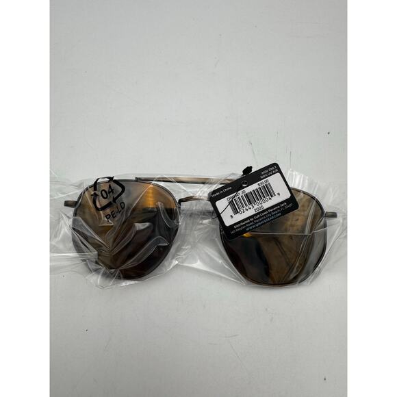 QWAVE Collection JD Polarized Sunglasses, Antique Brass / Smoke Gold Flash - Picture 7 of 7